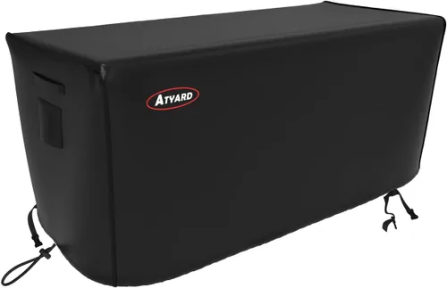 Vista 10 de Atyard Cubierta cuadrada para hoguera de gas, 32 pulgadas de largo x 32 pulgadas de ancho x 24 pulgadas de alto, impermeable, resistente al viento