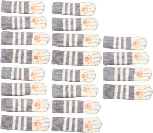 Vista 6 de 16 calcetines para patas de muebles de gato, protectores de piso de patas de silla de punto, suelos, reduce el ruido, fácil de instalar