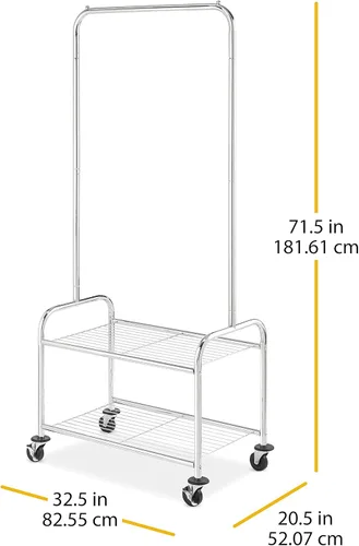 Vista 7 de Whitmor Mayordomo de lavandería comercial con estante de alambre - Cromo