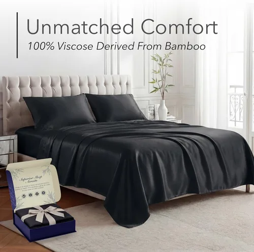 Vista 2 de DECOLURE Sábanas 100% Viscosa Derivada de Bambú Tamaño Individual - Sábanas de Lujo de 3 Piezas Naturalmente Refrescantes, Juego de Cama Ultra Suave