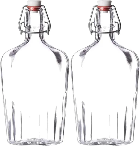 Vista 8 de Bormioli Rocco Fiaschetta Frasco de bolsillo de vidrio, 8.5 onzas, 2