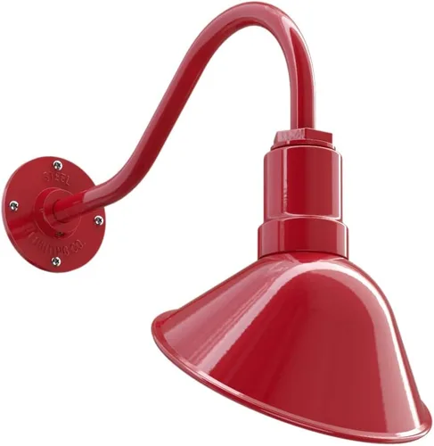 Vista 51 de Steel Lighting Co. Luz de Letrero de Tienda Venice para Pared de Acento de Restaurante Exterior Cúpula de 9 pulgadas Brazo Recto de 6 pulgadas