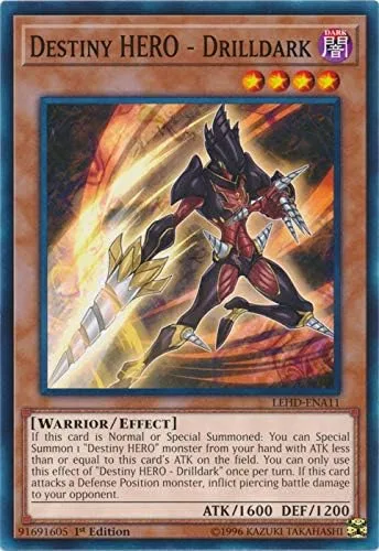 Yu-Gi-Oh! - Destiny Hero - Drilldark - LEHD-ENA11 - Común - 1ª Edición - Mazos de héroe legendarios - Baraja de héroe de Destiny