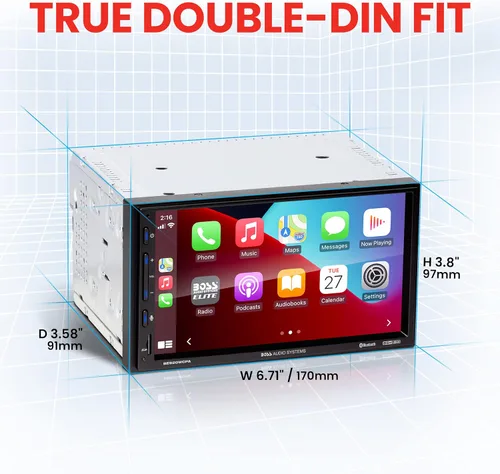 Vista 6 de BOSS Audio Systems Elite BE920WCPA - Estéreo para automóvil – Pantalla de 7 pulgadas, unidad principal inalámbrica Apple CarPlay y Android Auto