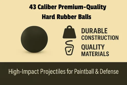 Vista 2 de 100 bolas de pintura Hard Rubber Balls de calibre 43, bolas de proyectiles reutilizables para pistolas de defensa doméstica y entrenamiento en .43