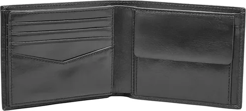 Vista 2 de Fossil Mens Ryan Leather RFID-Blocking Bifold Wallet with Coin Pocket