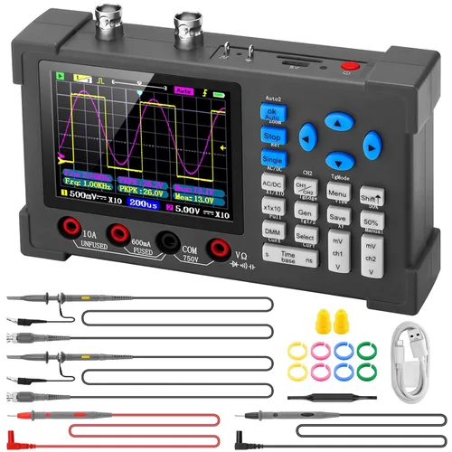 Kit de osciloscopio digital de mano LCD - 2 canales 3.2 "TFT multímetro Osciloscopio generador de señal Mini Osciloscopio automotriz Ancho de banda