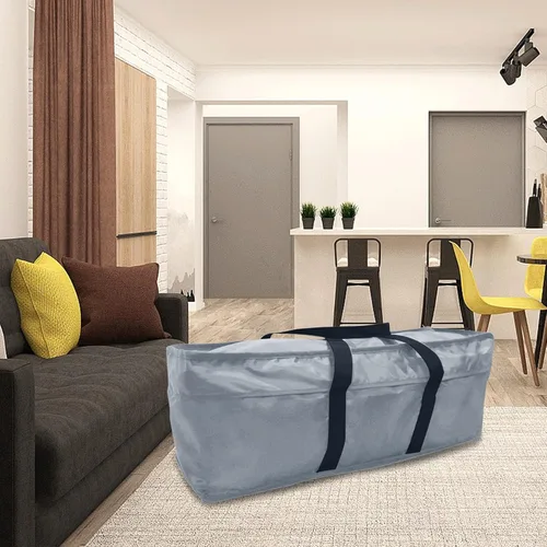 Vista 4 de Bolsa de almacenamiento para cojines de exterior con cremallera y asa para muebles de patio, 65 x 20 x 28 pulgadas, gris impermeable