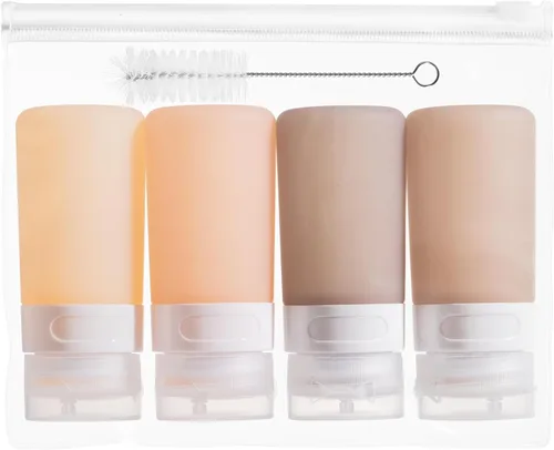 Vista 27 de MICEBAY Botellas exprimibles de condimentos para salsas, mini recipiente de silicona para aderezo de ensalada de 1 onza para llevar con bolsa