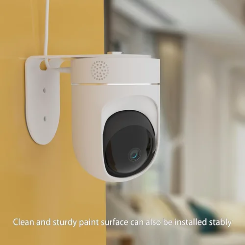 Vista 4 de Soporte de pared adhesivo para Eufy Indoor Cam E220 P24, sin taladrar sin herramientas, instalación sin daños