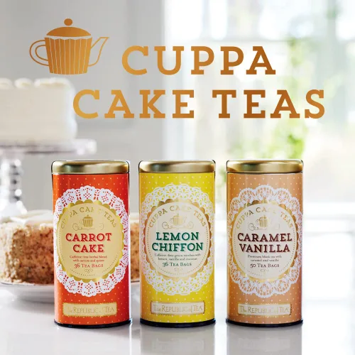 Vista 4 de The Republic of Tea, Té de Pastel de Chiffon de Limón Cuppa Cake, 36 bolsas de té, Té herbal verde decadente Rooibos