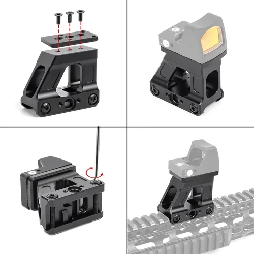 Vista 5 de Picatinny Riser Mount Optics Scope Riser Mount Kit, 1.69" Red Dot Riser Mount for RMR Red Dot Sight, Fit for 20mm Picatinny Rail