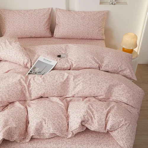 Vista 26 de EAVD Juego de edredón floral con volantes estilo jardín francés Full microfibra suave y esponjosa elegante shabby chic juego de ropa de cama floral