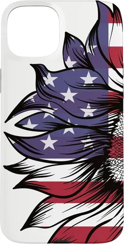 Vista 9 de USA Patriotic 4th of July Sunflower American Flag Case for iPhone 17
