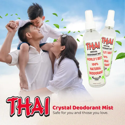 Vista 6 de Desodorante Thai Deodorant Stone Crystal Mist, natural, en spray 8 onzas Paquete de 2 unidades, paquete de de 2