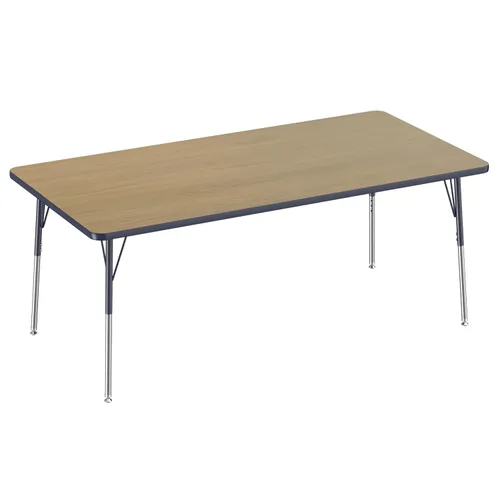 Vista 239 de FDP - Mesa rectangular para actividades escolares y de oficina (24 x 36 pulgadas), patas estándar con deslizadores giratorios, altura ajustable