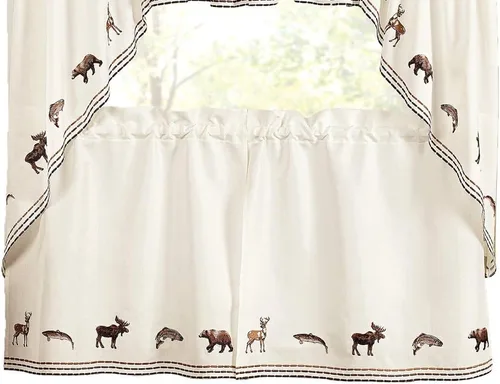 Vista 4 de Renaissance Home Fashion Collections Etc Lodge Cenefa bordada, 58 x 12 pulgadas