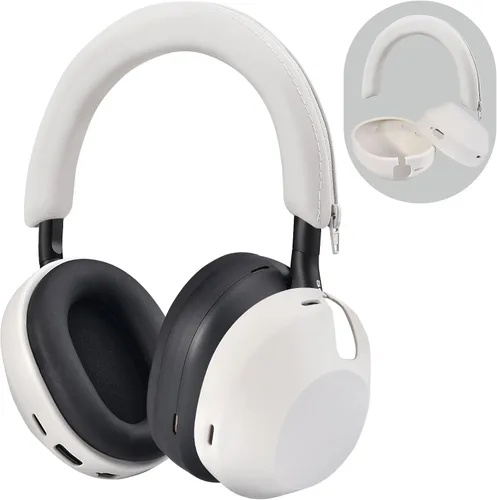 Vista 10 de Funda de silicona para Sony WH-1000XM5, Sony xm5 Wireless Headphones Funda protectora, color negro