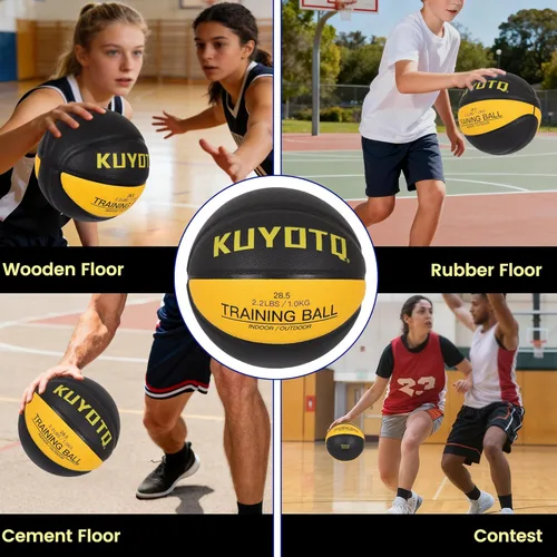 Vista 7 de KUYOTQ 3LBS/3.3LBS/2.2LBS Weighted Heavy Training Basketball 29.5/28.5" in and Outdoor Improving Handling Dribbling Passing Rebounding Skill