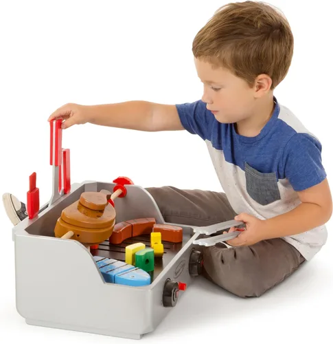 Vista 8 de Melissa & Doug Juego de Comida de Juguete de Barbacoa de Madera con Asador y Parrilla (24 piezas)