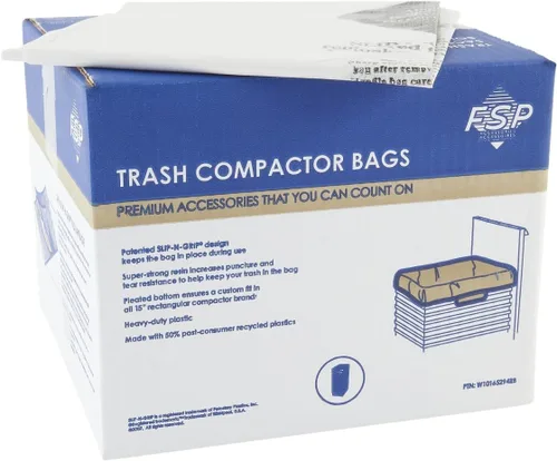 Bolsas de plástico compactadoras Whirlpool W10351676RP de 18 pulgadas, 15 unidades, W10165294RB
