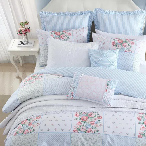 Vista 3 de Laura Ashley - Juego de funda de edredón individual, ropa de cama súper suave y acogedora, incluye fundas a juego y fundas de almohada adicionales