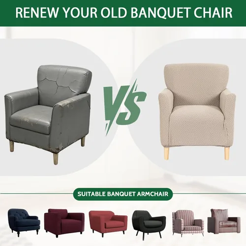 Vista 6 de Fundas estampadas para sillón de banquete fundas suaves para sillón de 1 pieza, fundas elásticas para silla de sala de estar, funda antideslizante