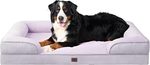 Vista 26 de EHEYCIGA - Cama ortopédica para perro grande, impermeable, de espuma viscoelástica y espuma tipo caja de huevos, bordes elevados, antideslizante