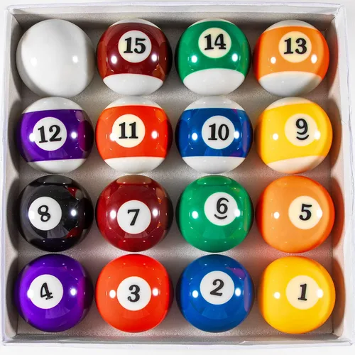 Billiard Balls Set 2-1/4" Regulation Size Pool Table Balls for Replacement (16 Resin Balls)
