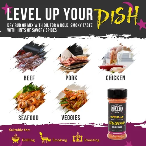 Vista 5 de Lane's Spellbound Condimento para Costillas de Cerdo, Condimento para Barbacoa Natural Premium, Condimento para Cola y Condimentos Dulces