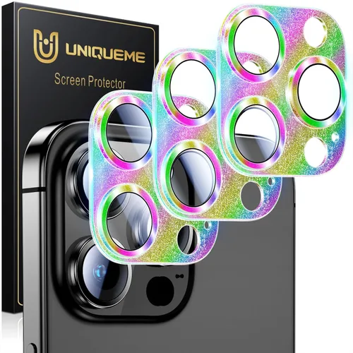 Vista 47 de UniqueMe para Paquete de 3 Protectores de Lente de Cámara para iPhone 15 Pro/iPhone 15 Pro Max, [Protección contra Caídas] [Compatible con Fundas]