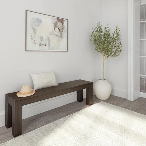 Vista 24 de Plank+Beam Banco de comedor de 60 pulgadas para comedor, banco para mesa de 72 pulgadas, asiento de comedor, banco de madera al aire libre, banco
