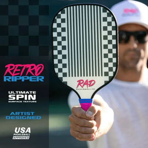 Vista 7 de RAD Pickleball Paddle – USAPA Approved Pickleball Racket – Fiberglass Surface with Spin Grit Tech – Carbon Fiber Pickleball Paddle for Power &