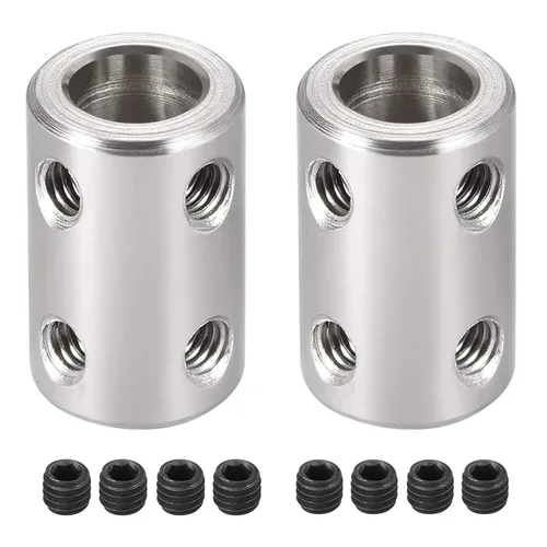 Vista 7 de TA-VIGOR Juego de 2 tornillos de acoplamiento de eje de 0.157 in a 0.157 in, D14mm x L22mm de diámetro de acero inoxidable rígido acoplador de eje