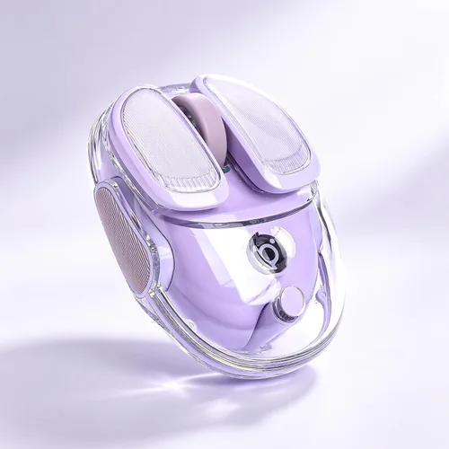 Vista 10 de Q9 Transparent Wireless Computer Mouse, 2.4G/Bluetooth Mouse(Pink)