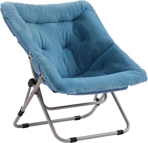 Vista 27 de Silla platillo, cómodas sillas de dormitorio, silla plegable de piel sintética de gran tamaño, silla plegable con marco de metal para sala de estar