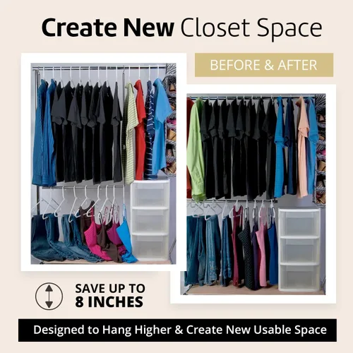 Vista 5 de Higher Hangers BioHangers, perchas de ropa sostenibles de linaza que ahorran espacio, organizadores de armario premium para dormitorios