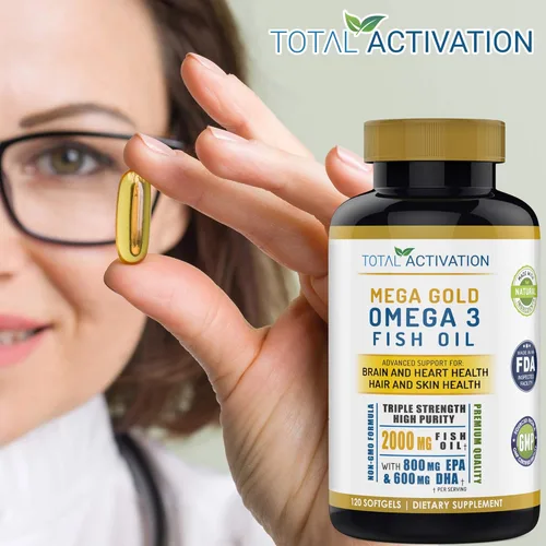 Vista 8 de Omega 3 Burpless Max Strength - Suplemento de aceite de pescado, fórmula Dr. 2000 mg con vitamina E, 800 mg EPA 600 mg DHA Ultimate Brain, soporte