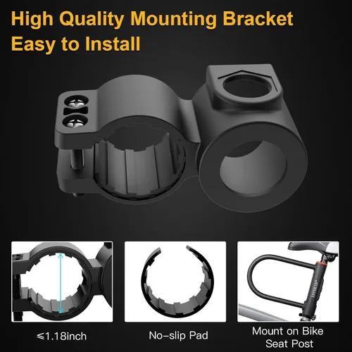 Vista 5 de Bike U Lock Heavy Duty Bike Lock Bicycle Lock, 16mm U Lock and 3ft / 5ft / 6ft Length Security Cable with Sturdy Mounting Bracket for Bicycle