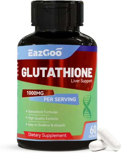 Suplemento de glutatión de 1000 mg Suplemento antioxidante – Fórmula vegana premium para apoyo inmunológico, brillo de la piel y desintoxicación