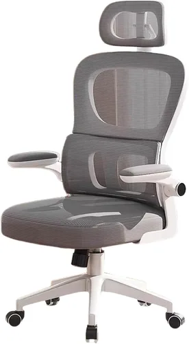 Vista 9 de Ergonomic High Back Mesh Office Chair Swivel Gaming Chair with Removable Headrest Flip-Up Armrests and Elastic Lumbar Support, Space-Saving Design