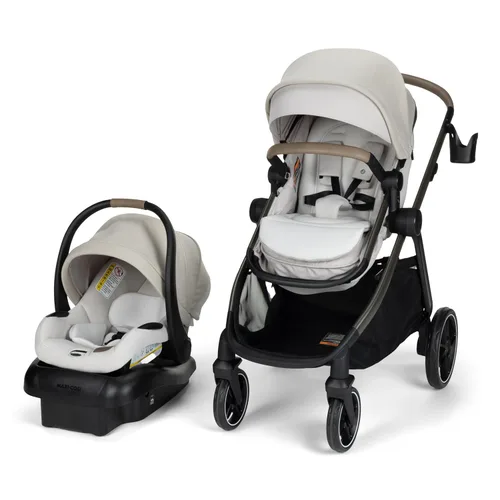 Vista 20 de Maxi-Cosi Zelia Pro Sistema de viaje 5 en 1 con asiento de automóvil infantil Mico Pro, combo de cochecito de bebé, asiento reversible, ruedas