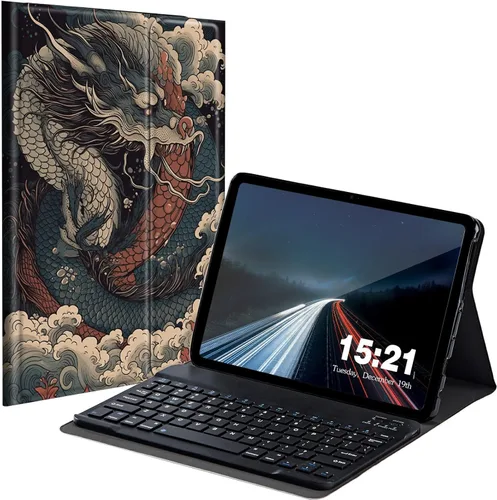 Vista 16 de Funda de teclado para Samsung Galaxy Tab S6 Lite 2022/2020, Galaxy Tab S6 Lite SM-P610/P613/P615/P619 con teclado Bluetooth inalámbrico desmontable