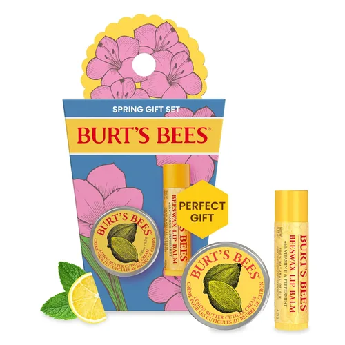 Vista 12 de Burt's Bees Ideas de regalos - Set sorpresa de primavera, bálsamo labial de limón y crema para cutículas de mantequilla de limón, hidratante labial