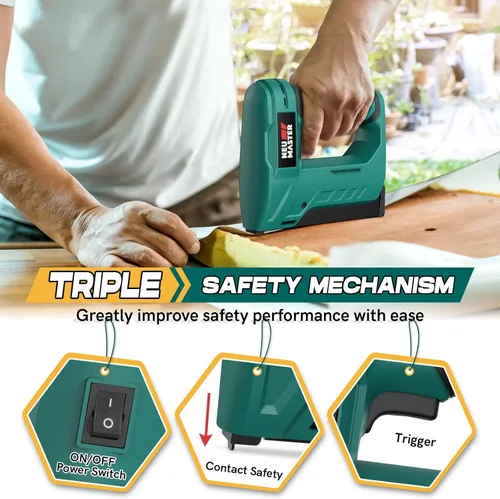 Vista 5 de NEU MASTER Electric Staple Gun, Cordless Staple Guns with Staples & USB Charger, Heavy Duty for Upholstery, Crafts, Carpentry, Material Repair
