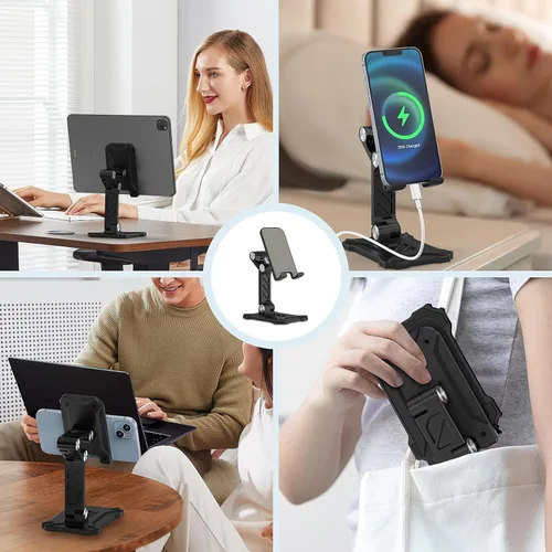 Vista 7 de Soporte de teléfono plegable para Samsung Galaxy S26 S25 Ultra Plus S23 S24 A14 A54 5G A15 A13 A53 S22 S21 FE S20 A03s A23, iPad iPhone 16 15