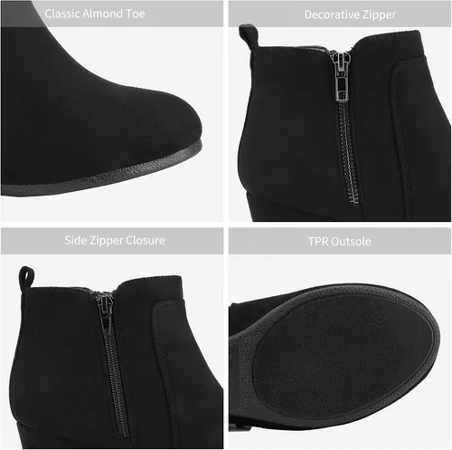 Vista 5 de DREAM PAIRS Women's Suede Low Wedges Ankle Boots