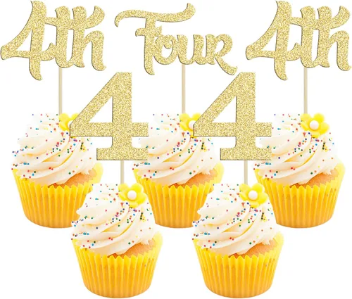 Vista 21 de 24 piezas de adornos para cupcakes de primer cumpleaños con purpurina, decoraciones de pastel de primer cumpleaños, palillos para cupcakes "One