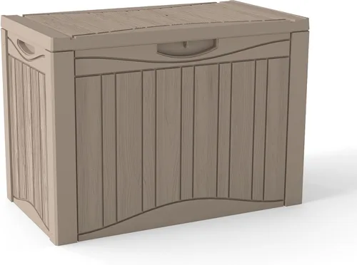 Vista 25 de Tarkari Caja de almacenamiento para exteriores, de resina, con cierre, de 35 galones, impermeable y resistente a los rayos UV, para guardar cojines