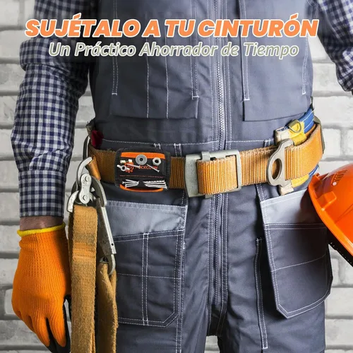 Vista 5 de Pulsera de herramienta de 20 imanes para sujetar tornillos, clavos y brocas, cómoda y resistente, gran idea de regalo para marido, papá, manitas
